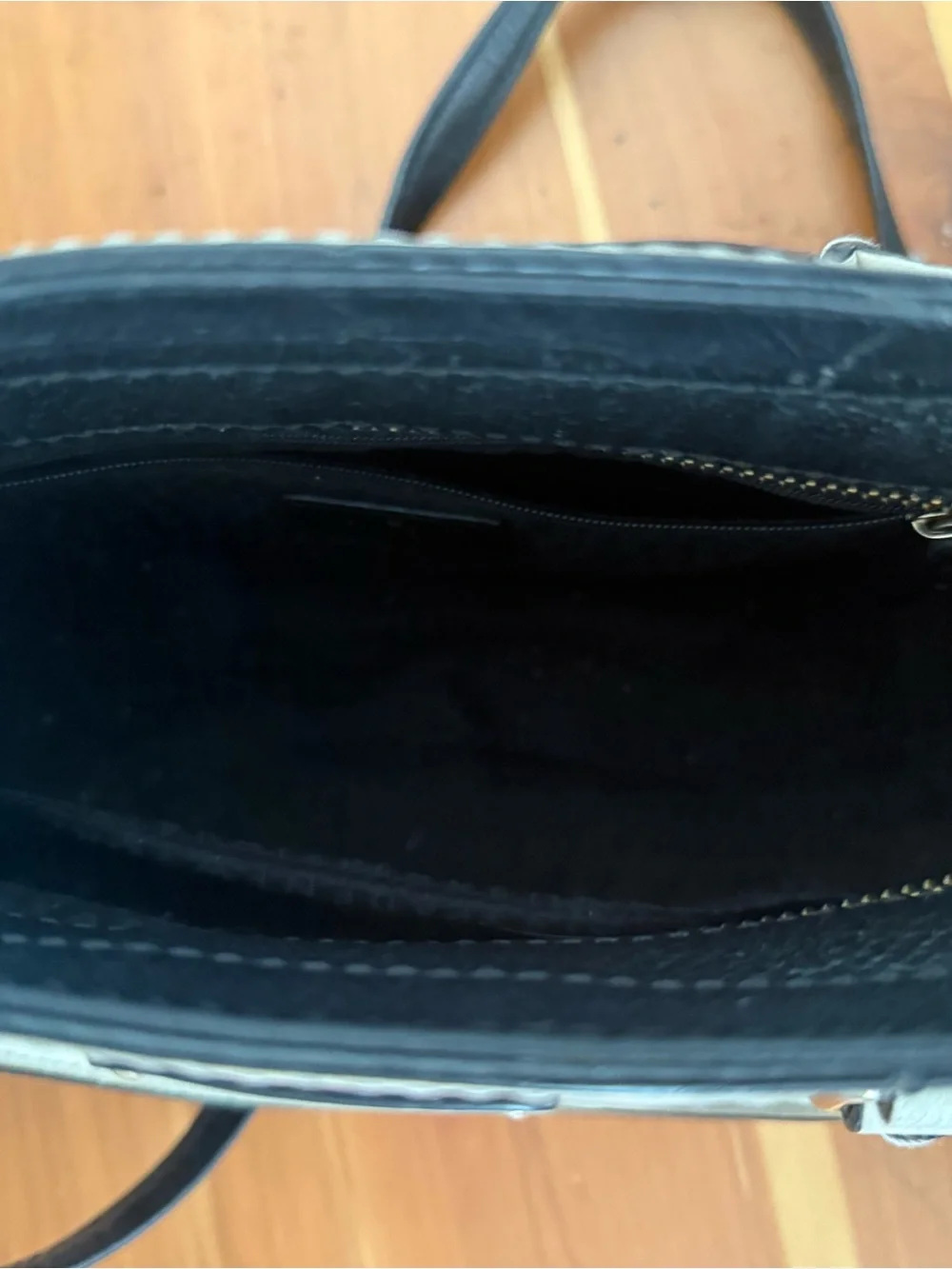 kate spade Black and Cream Two-Tone Satchel with Crossbody Strap